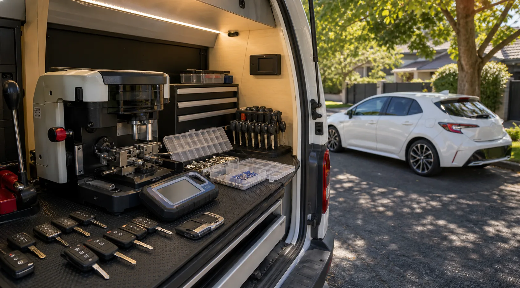 Mobile vehicle key cutting and programming equipment in Brighton East