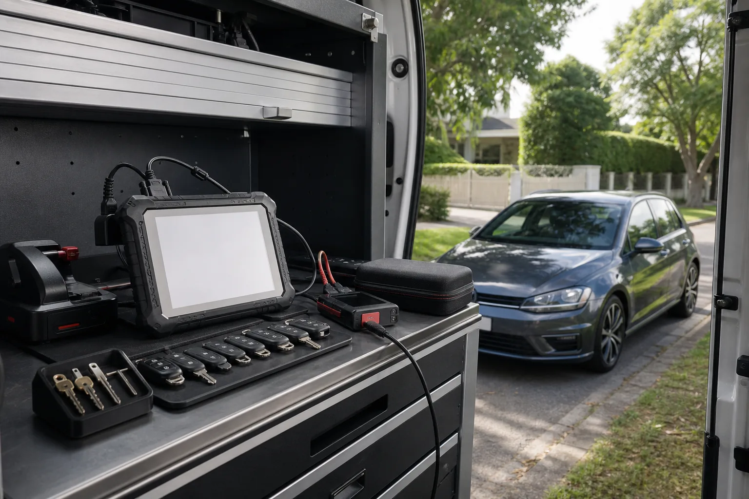 Mobile vehicle key cutting and programming equipment in Caulfield