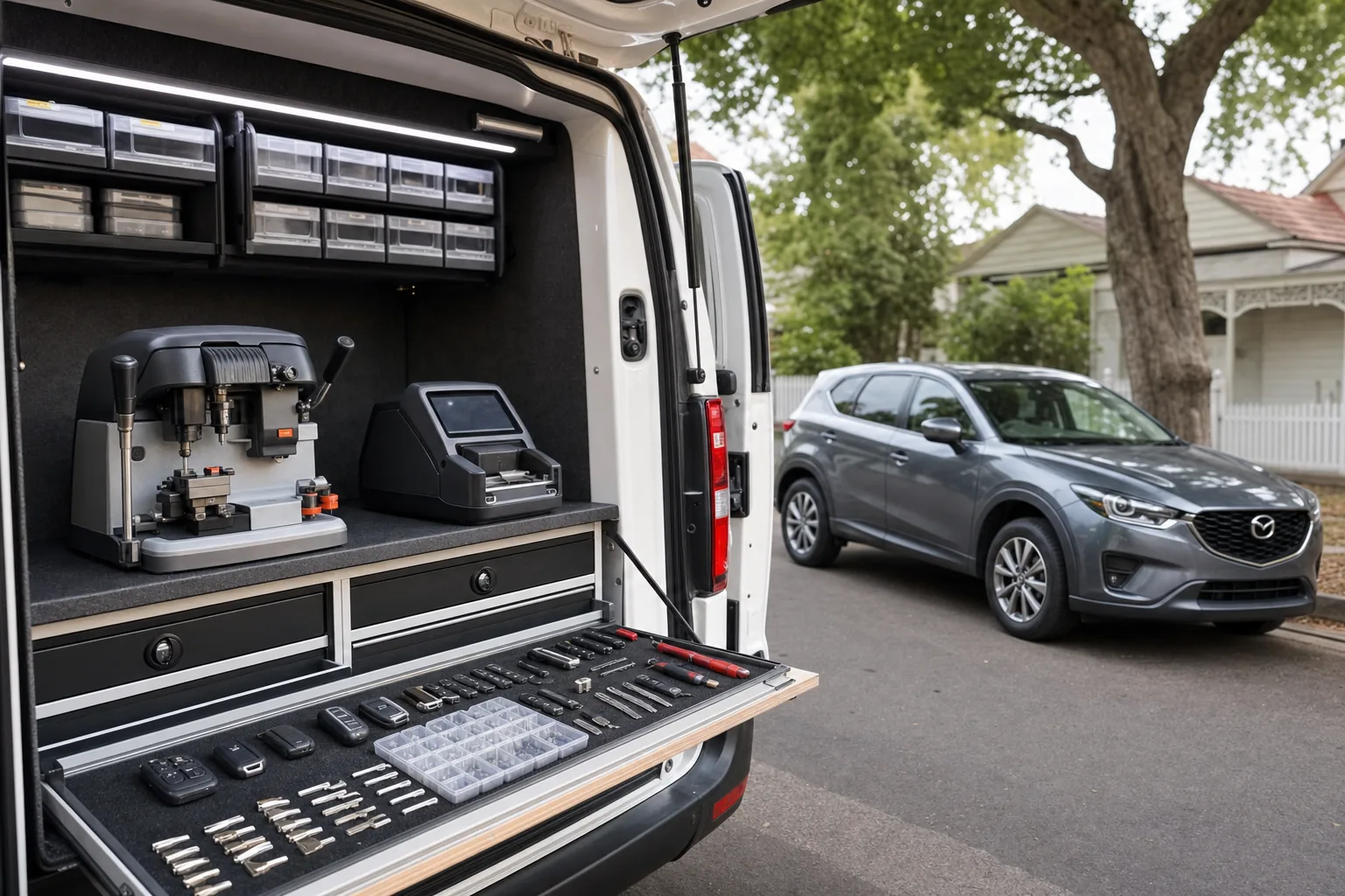 Mobile vehicle key cutting and programming equipment in Elsternwick
